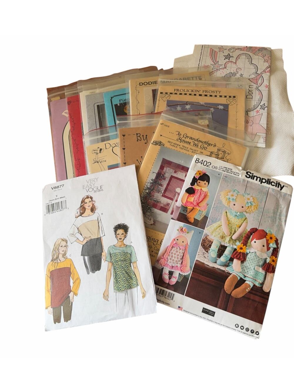 Vintage Sewing Patterns Lot Quilt Doll Primitive Craft Simplicity Fiber Mosaic